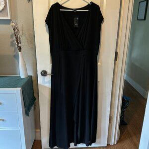 Torrid Black Surplice Tulip Sleeve Maxi Dress Plus Size 2 New With Tags